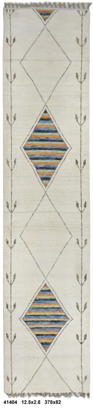 Contemporary Afghan Runner(378x82cm)