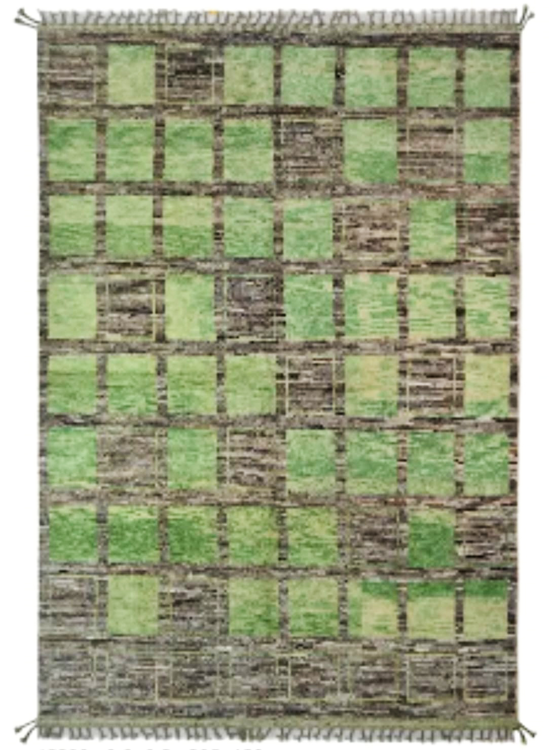 A Green Grid – Contemporary Hand-Knotted Carpet (295x189cm)