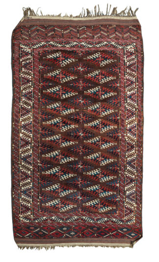 Antique 19th c. Turkoman Dyrnak Yomud Main Carpet